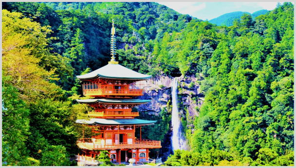 青岸渡寺と那智の滝